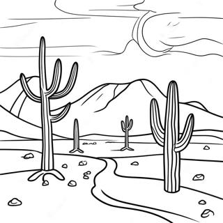 Georgia O'Keeffe Desert Landscape Coloring Page | Georgia O'Keeffe coloring page