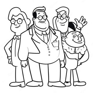Funny American Dad Characters Coloring Page | American Dad coloring page