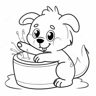 Cute Animals Hand Washing Coloring Page | Hand Washing coloring page