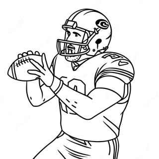 Travis Kelce Catching a Football Coloring Page | Travis Kelce coloring page