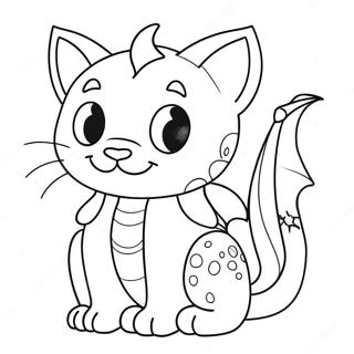 Cat Dragon Coloring Page | Cat Dragon coloring page