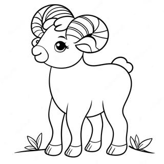 Cute Aries Ram Coloring Page | Aries coloring page