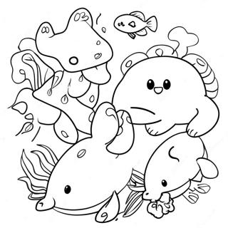 Colorful Food Chain with Animals Coloring Page | Food Chain coloring page