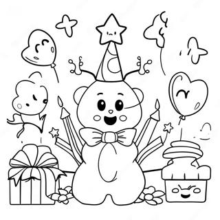Happy 6th Birthday Celebration Coloring Page | Happy 6th Birthday coloring page