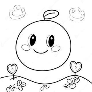 Cute Number 9 with Smiley Face Coloring Page | Number 9 coloring page