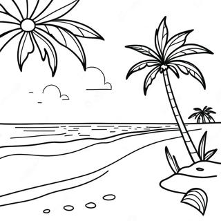 Aloha Sunset Beach Coloring Page | Aloha coloring page