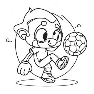 Vini Jr Dribbling a Soccer Ball Coloring Page | Vini Jr coloring page