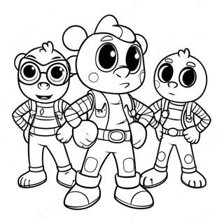 Mikey with His Friends Coloring Page | Tokyo Revengers coloring page