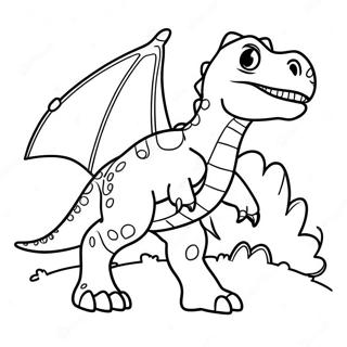 Dinosaur Coloring Page with Names | Dinosaur with Names coloring page