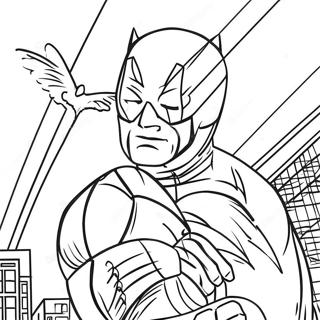 Daredevil in Action Coloring Page | Daredevil coloring page
