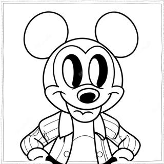 Vintage hipster Mickey Mouse färgläggningssida | Hipster Disney för vuxna målarbild