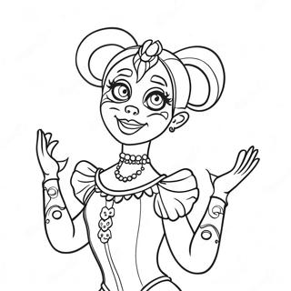 Ballora Dancing Gracefully Coloring Page | Ballora coloring page
