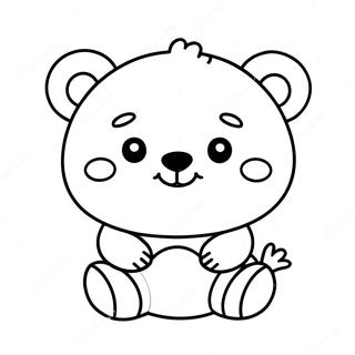 Kawaii Bear Coloring Page | Kawaii Bear coloring page