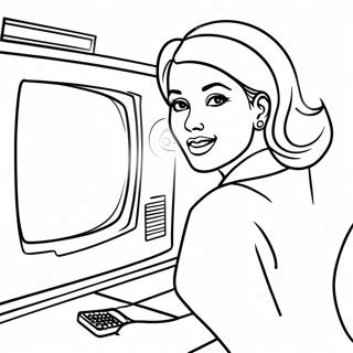 TV Woman Coloring Page | TV Woman coloring page