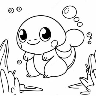 Cute Water Pokemon Swimming Coloring Page | Water Pokemon coloring page