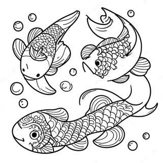 Koi Fish Coloring Pages