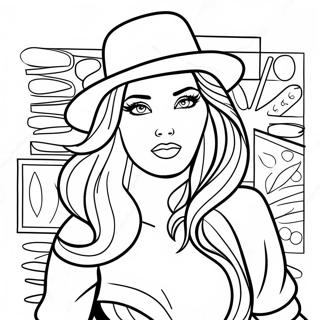 Trendy Fashionista Coloring Page | Fashion coloring page
