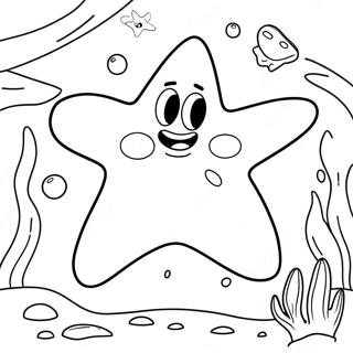 Happy Patrick Star Underwater Coloring Page | Patrick Star coloring page