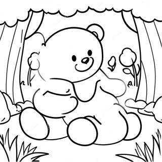 Cute Gummy Bears in a Forest Coloring Page | Gummy Bears coloring page