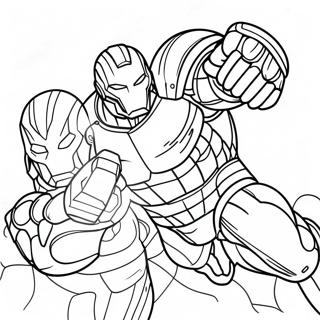 Fierce Ultron Battle Coloring Page | Ultron coloring page