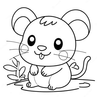 Hamtaro Coloring Page | Hamtaro coloring page