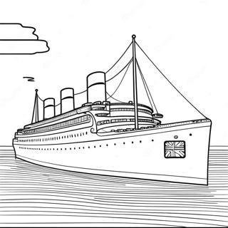 Majestic Britannic Ocean Liner Coloring Page | Britannic coloring page