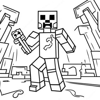 Minecraft Zombie Värityskuvat