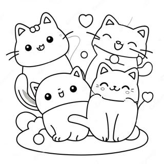 Kawaii Cats Coloring Page | Kawaii Cats coloring page