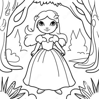 Grimm Märchen Verzauberter Wald Ausmalbild | Grimm Märchen Erwachsene Ausmalbild