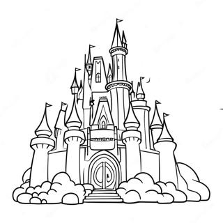Cinderellas Magisches Schloss Ausmalbild | Grimm Märchen Erwachsene Ausmalbild