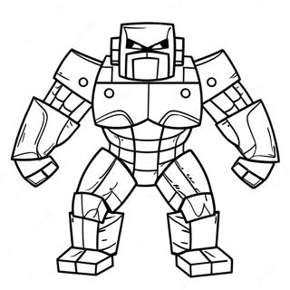 Iron Golem Minecraft Coloring Page | Iron Golem Minecraft coloring page