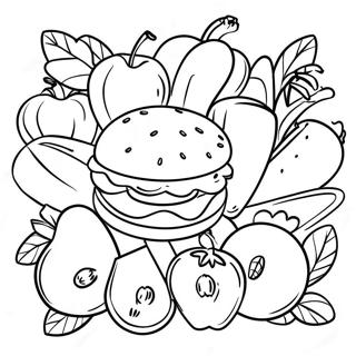 Healthy Food Coloring Page | Health coloring page