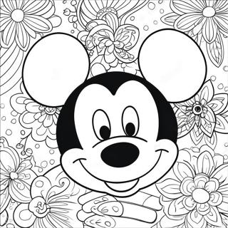 Happy Mickey Mouse Face Coloring Page | Micky Mouse Face coloring page