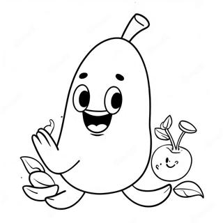 Happy Peely with a Smile Coloring Page | Peely coloring page