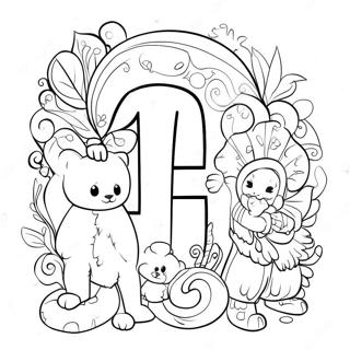 Colorful Alphabet Lore Characters Coloring Page | Alphabet Lore All Letters coloring page