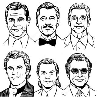 Famous Hollywood Actors Coloring Page | Hollywood coloring page