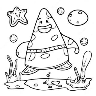 Funny Patrick Star Underwater Coloring Page | Patrick coloring page