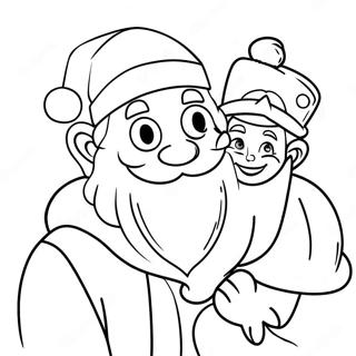 Babbo Natale E Elfo Pagine da Colorare