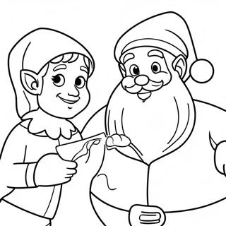 Père Noël Et Elfe Coloriages