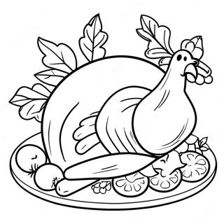 Cooked Turkey Coloring Page | Cooked Turkey coloring page