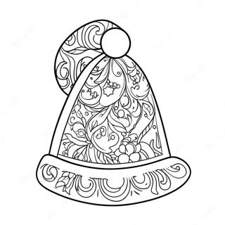 Christmas Hat Coloring Page | Christmas Hat coloring page