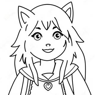 Wolf Girl Anime Coloring Page | Wolf Girl Anime coloring page