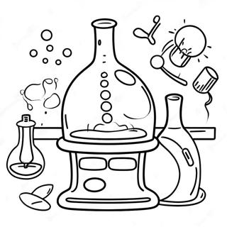 Science Lab Experiment Coloring Page | Science Lab coloring page