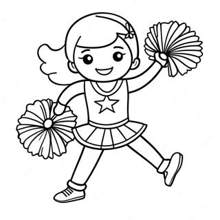 All Star Cheerleader in Uniform Coloring Page | All Star Cheer coloring page
