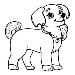 Page à colorier du chiot Barbie | Page de coloriage Chiot Barbie Chien