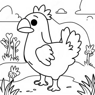 Chocobo in a Colorful Landscape Coloring Page | Final Fantasy coloring page