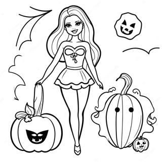 Halloween Barbie Coloring Page | Halloween Barbie coloring page