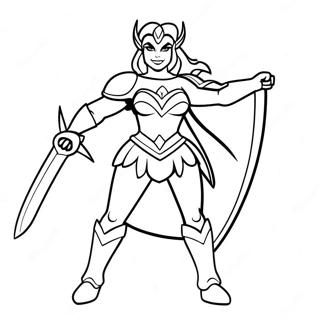 She Ra in Battle Armor Coloring Page | She Ra coloring page