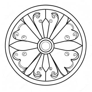 Colorful Spin Wheel Coloring Page | Spin coloring page