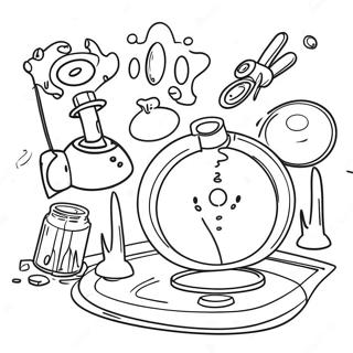 Exciting Physics Experiments Coloring Page | Physics coloring page